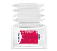 DYMACARE 2% Chlorhexidine Bed Bath Wipes| Rinse-Free Skin Cleansing | Alcohol-Free Hygienic Wet Wipes for Body, Hands & Face | 6 Packs (48 Wipes in Total)