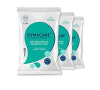 DYMACARE Antibacterial No Rinse Shampoo Cap | Rinse Free Shower Cap That Shampoos & Conditions | PH Balanced Waterless Hair Wash | 3 Caps