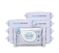 Dymacare Extra Thick Body Wipes - Hypoallergenic, Fragrance-Free, Skin-Friendly with Vitamin E & Pro-B5 - Travel & Gym Essential - Rinse-Free Shower Wipes for Adults (8 Packs, 400 count)