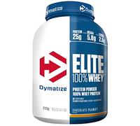 Dymatize Elite 100% Whey Chocolate Peanut 2170g - High Protein Low Sugar Pulver + Whey Protein und BCAAs