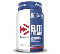 Dymatize Elite 100% Whey Strawberry Blast 942g - High Protein Low Sugar Pulver + Whey Protein und BCAAs
