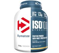 Dymatize Whey Protein Hydrolysat and Isolat. Premium Eiweisspulver. Protein Shake / 2,2 kg Birthday Cake