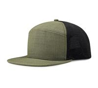DYMEILY Oversize XXL Structured Flat Bill Baseball Cap for Men Big Heads Adjustable Performance Snapback Hat Mesh Back, Army Green, One size