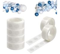 DYMHQ 600Pcs Balloon Glue Point Dots, 6 Rolls Adhesive Point Tape, Double Sided Round Dots Stickers Tape, Removable Balloon Sticky Dots Tape, Strong Glue Sticky Dots for DIY Craft Wedding Decoration