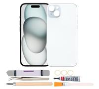 Dymicbit Back Rear Glass Cover Replacement Compatible with iPhone 15 6.1 inches with Repair Tool Kits (Blue)