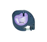 Dymo 12267 12mmx4m Black on Clear Plastic Tape