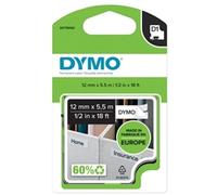 Original Dymo 16959 Black On White D1 12mm Permanent Plastic Label Tape Cartridg