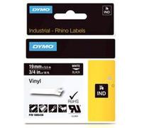 DYMO 1805436 TAPE VINYL WHITE ON BLACK 19MM