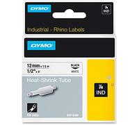 Dymo 18055 Heat Shrink Tubes - Black On White\12.0mm