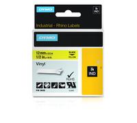 Dymo 18432/S0718450 Ribbon Vinyl black on yellow 12mm x 5.5m for Dymo