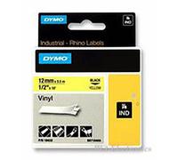DYMO 18432 TAPE, PERM, VINYL, 12MMX5.5M, YELLOW