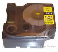 DYMO 18433 TAPE, PERM, VINYL, 19MMX5.5M, YELLOW
