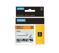Dymo Rhino Vinyl Tape 18436 - 19mm Black on Orange, 5.5m