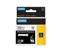 Original Dymo 18483 Black On White 12mm x 5.5m Industrial Permanent Polyester La