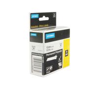 Dymo Rhino Polyester Label Tape – Permanent, Black on White – 12 mm x 5.5 m – S0718210