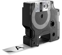 DYMO Label Tape Cartridge 18487 – 19mm Permanent Polyester Black on Metallic