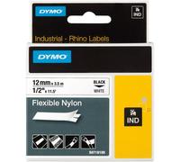 DYMO 18488 Rhino Flexible Nylon Tape 12mm x 3.5m Black on White