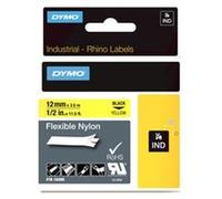 DYMO 18490 TAPE FLEX NYLON BLACK ON YELLOW 12MM