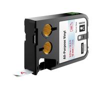 DYMO 1868746 All-Purpose Vinyl 12mm Red on Clear