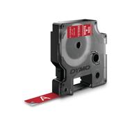 DYMO Authentic D1 Durable Labels | Black Print on Red Tape | 12 mm x 3 m | Labelling Tape for LabelManager Label Makers