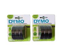 Dymo S0847730 White on Black Embossing Tape 3pk