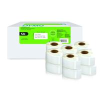 DYMO Authentic LabelWriter Return Address Labels | 25 mm x 54 mm | Self-Adhesive | 12 Rolls of 500 Easy-Peel Labels (6,000 Count) | for LabelWriter Label Makers | Made in Europe