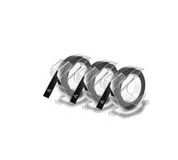 Dymo 3D 9mm Embossing Tape White on Black Pack of 3 Rolls for Dymo Junior and Om