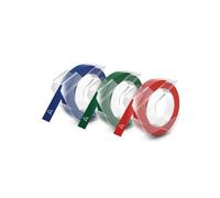 DYMO S0847750 Embossing Tape 9mm x 3m Blue, Black & Red Set of 3