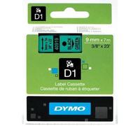 DYMO Authentic D1 Labels | Black Print on Green Tape | 9 mm x 7 m | Self-Adhesive Labels for LabelManager Label Makers | Made in Europe