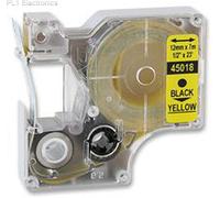 DYMO - 45018 - TAPE, BLACK/YELLOW, 12MM