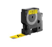 DYMO Labels Self Adhesive D1 Plastic Labels - Black Print on Yellow Tape