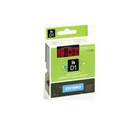 Dymo 53717 24mm x 7m Black on Red Tape