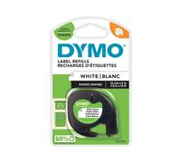 Dymo 91200 LetraTag Label Adhesive Tape Paper 12mmx4m Black on White - S0721510