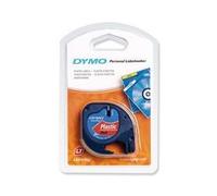Dymo LT S0721630 / 91203 Authentic LetraTag Label Tape Self Adhesive Black Print on Red 12 mm x 4m