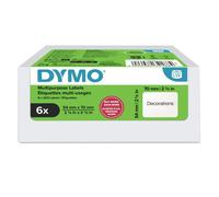 DYMO Authentic LabelWriter Multi-Purpose Labels | 54 mm x 70 mm | Self Adhesive | 6 Rolls of 320 Easy-Peel Labels (1,920 Count) | for LabelWriter Label Makers | Made in Europe