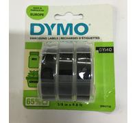 Dymo S0847730 White on Black Embossing Tape Pack of 3