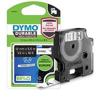 DYMO Authentic D1 Durable Labels | Black Print on White Tape | 12 mm x 5.5 m | High-Performance Label Tape for LabelManager Label Makers