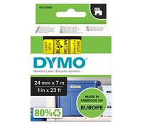 DYMO Authentic D1 Labels | 24mm x 7m Roll | Black Print on Yellow | Self-Adhesive Labels for LabelManager Label Printers