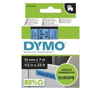 DYMO Authentic D1 Labels | Black Print on Blue Tape | 12 mm x 7 m | Self-Adhesive Labels for LabelManager Label Makers | Made in Europe
