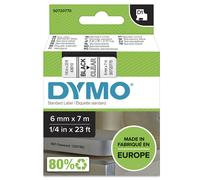 DYMO Authentic D1 Labels | Black Print on Clear Tape | 6 mm x 7 m | Self-Adhesive Labels for LabelManager Label Makers | Made in Europe