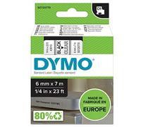 DYMO Authentic D1 Labels | Black Print on Clear Tape | 6 mm x 7 m | Self-Adhesive Labels for LabelManager Label Makers | Made in Europe