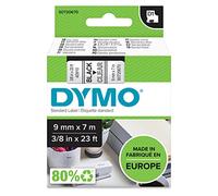 DYMO Authentic D1 Labels | Black Print on Clear Tape | 9 mm x 7 m | Self-Adhesive Labels for LabelManager Label Makers | Made in Europe
