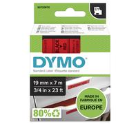 DYMO Authentic D1 Labels | Black Print on Red Tape | 19 mm x 7 m | Self-Adhesive Labels for LabelManager Label Makers | Made in Europe