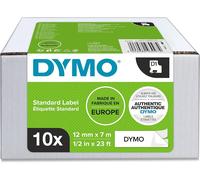 DYMO Authentic D1 Labels, Black Print on White, 12mm x 7m, Self-Adhesive Labels