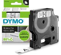 DYMO Authentic D1 Labels | Black Print on White Tape | 12 mm x 7 m pack of 1