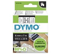 DYMO Authentic D1 Labels | Black Print on White Tape | 6 mm x 7 m | Self-Adhesive Labels for LabelManager Label Makers | Made in Europe