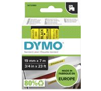 Dymo 19 mm Black on Yellow Label Tape (5 pieces, Thermal Transfer Technology, UV-Resistant, Water-Repellent)