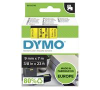 DYMO Authentic D1 Standard Label Tape 9mm x 7m - Black on Yellow