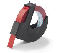 Dymo Embossing Tape 9 mm x 3 m - White on Red