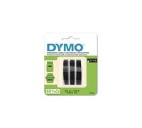 DYMO Authentic Embossing Label Tape | 9 mm x 3 m Rolls | White Print on Black | Self-Adhesive | for Embossing Label Makers | 3 Count